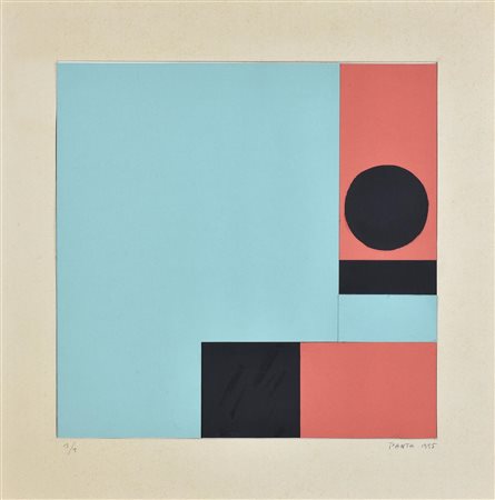 Ideo Pantaleoni (1904 - 1993) SENZA TITOLO, 1955 collage su cartoncino, cm...