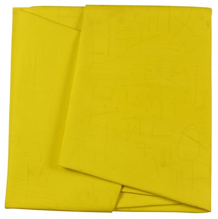 Cesare Berlingeri LUMINOSO SEGNATO, 2015 olio e pigmenti su tela piegata, cm...