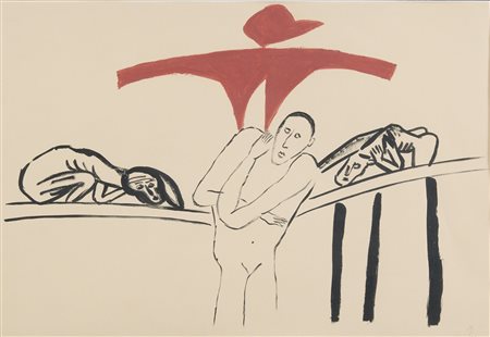 Mimmo Paladino (Paduli (Bn), 1948) Senza titolo 1983 Tempera su carta cm....