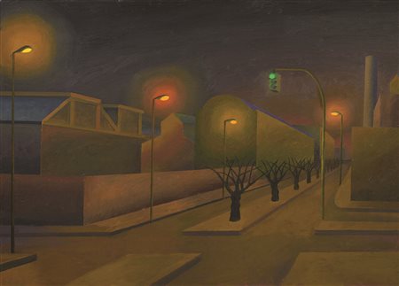 Salvo (Leonforte (En), 1947 - Torino, 2015) La città 2004 Olio su tela cm....