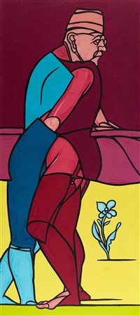 Valerio Adami (Bologna, 1935) Passaggio su lago Lemano 1990 Acrilico su tela...