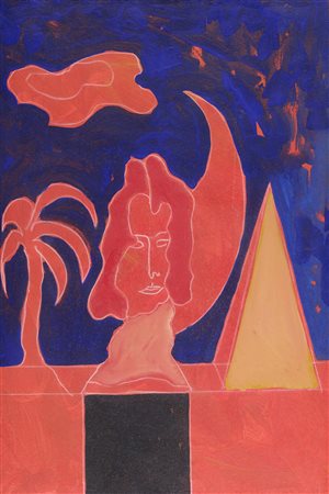 Tano Festa (Roma, 1938 - 1988) Mirage 1986 Acrilico su tela cm. 90x60 Sul...