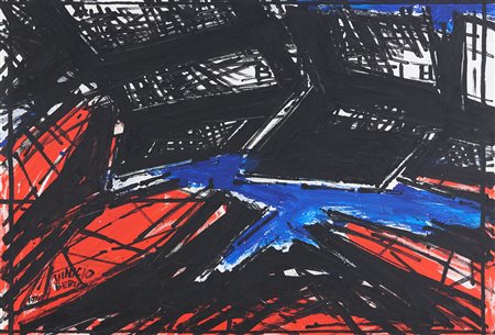 Vinicio Berti (Firenze, 1921 - 1991) Costruzione nel tempo HVZ 1976 Acrilico...