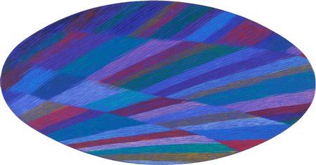 Piero Dorazio (Roma, 1927 - 2005) Abovo V 1981 Olio su tela cm. 50x95 Sul...