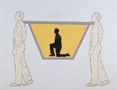 Renato Mambor (Roma, 1936 - 2014) Portatori d'immagine 2010 Tecnica mista su...