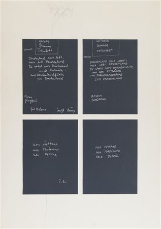 Joseph Beuys (Kleve, 1921 - Dusseldorf, 1986) Gletscher-Schwamm-Totenbett....