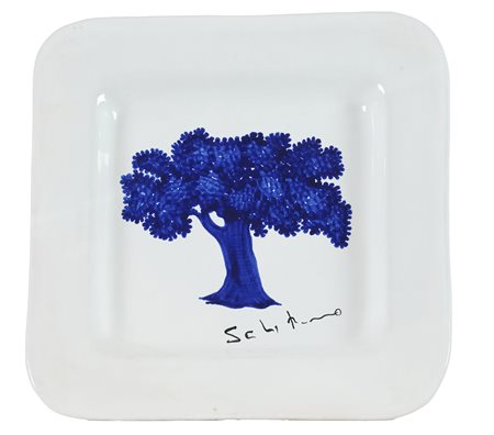 Mario Schifano (Homs, 1934 - Roma, 1998) L'albero della vita Ceramica...