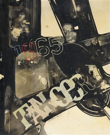 Gianni Bertini (Pisa, 1922 - Caen, 2010) Tangertiphon 1964-65 Olio e anilina...