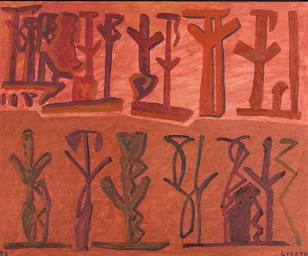 Riccardo Licata (Torino, 1929 - Venezia, 2014) Composizione 1992 Olio su tela...