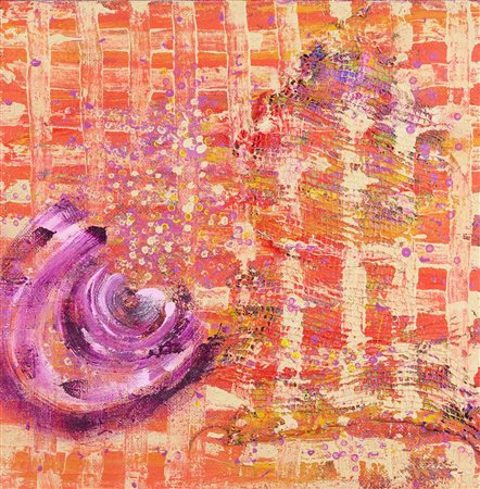 Feofeo (Alessandria, 1969) Spore 2013 Tecnica mista su tela di juta cm. 59x59...