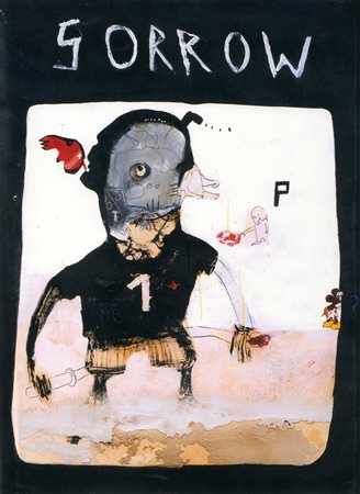 Marco Fantini (Vicenza, 1965) Sorrow 2007 Tecnica mista su cartoncino cm-...