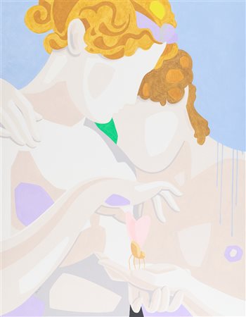 Andrea Mattiello (1975) Amore e Psiche 2021 Acrilico su tela cm. 90x70 Firma...