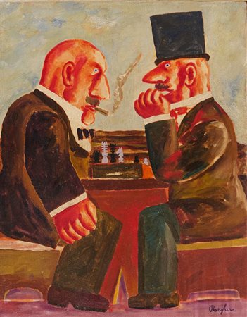 Franz Borghese (Roma, 1941 - Roma, 2005) Senza titolo Olio su tela cm. 50x40...