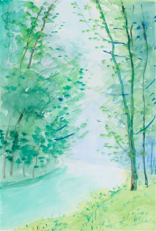 Umberto Lilloni (Milano, 1898 - Milano, 1990) Paesaggio Tecnica mista su...