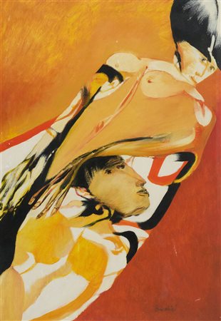 Remo Brindisi (Roma, 1918 - Lido di Spina (Fe), 1996) Pastorale Olio su tela...