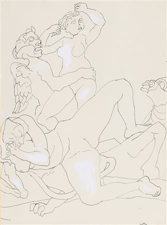 Renato Guttuso (Bagheria (Pa), 1912 - Roma, 1987) Palagonia 1973 Tecnica...