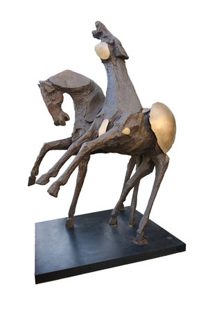 Nag Arnoldi (Locarno, 1928 - Lugano, 2017) Cavalli 2011 Bronzo cm....
