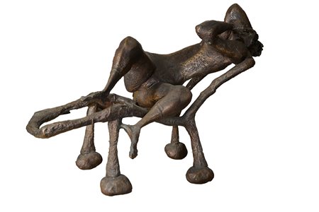 Luciano Minguzzi (Bologna, 1911 - 2004) Figura sul divano 1990 Bronzo cm....