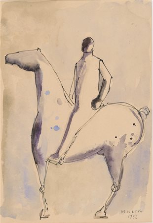 Marino Marini (Pistoia, 1901 - Viareggio, 1980) Cavallo e cavaliere 1952...