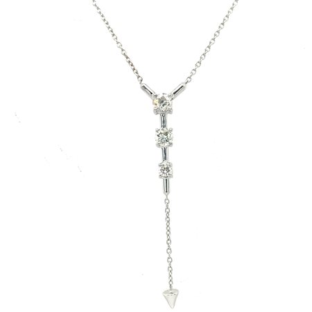COLLANA IN ORO BIANCO 2,70 GR CON DIAMANTE E BRILLANTI - DH-T212