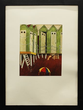 GIORGIO DE CHIRICO, "I bagni misteriosi", ripreso dal dipinto del 1935