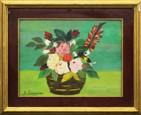 R. SEMINARA, "Cesto di fiori", anni '80