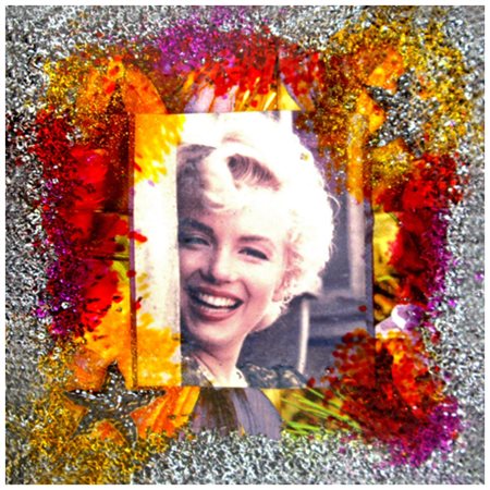 OMAR RONDA Portula 1947 Marilyn frozen 2013 Polimeri, collage e t.m. in...