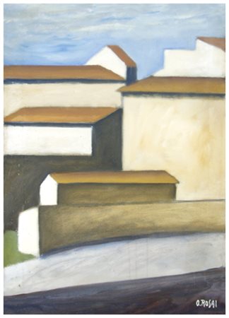 OTTONE ROSAI Firenze 1895 – Ivrea 1957 Senza titolo 1956 Olio su tela 70 x...