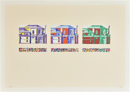 Giorgio Cortassa ARCHITETTURA serigrafia su carta, cm 50x70; es. 90/150 firma