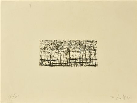 Luigi Fulvi RETICOLATO incisione su carta, battuta cm 9,5x20,5, su foglio cm...