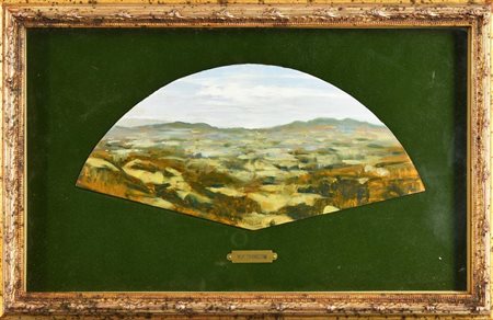 Maurizio Fulvio Tronconi PAESAGGIO olio su cartone, cm 15x33