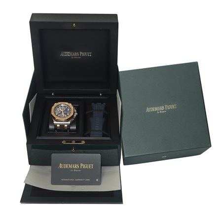 Audemars Piguet - Orologio Audemars Piguet Royal Oak Offshore Chronograph in acciaio con ghiera in oro rosa