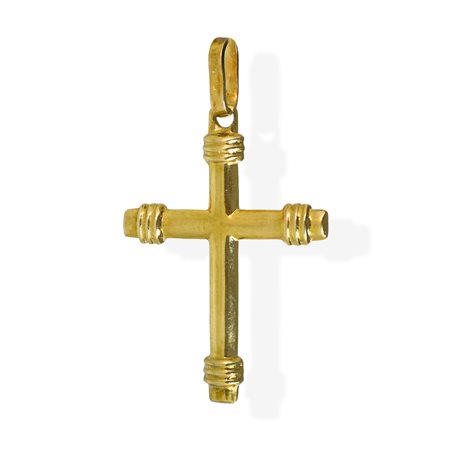 Ciondolo a croce in oro giallo 750