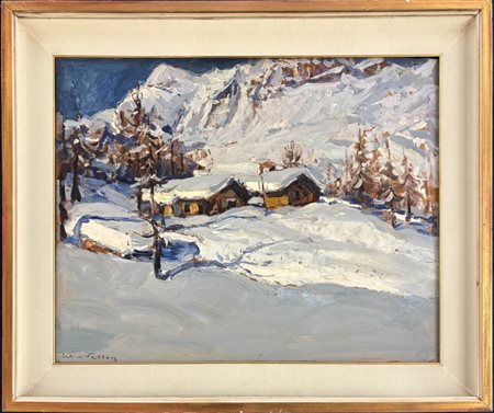 Felice Vellan Torino 1889 – 1976 Paesaggio alpino innevato