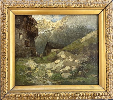 Bruto Mazzolani Ferrara 1880 - Milano 1949 Paesaggio montano