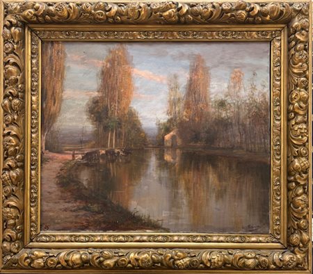 Giovanni Rava Alba (CN) 1874 - Aglie (TO) 1944 Paesaggio lacustre