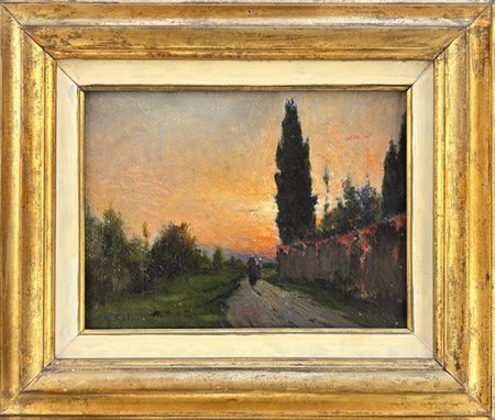 Giovanni Colmo Torino 1867 – 1947 Paesaggio al tramonto