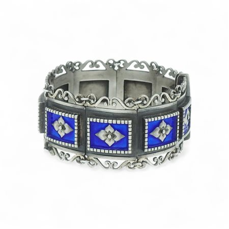 Bracciale in argento e smalti, Ottaviani Peso 61.1 grammi Lunghezza cm 18,5