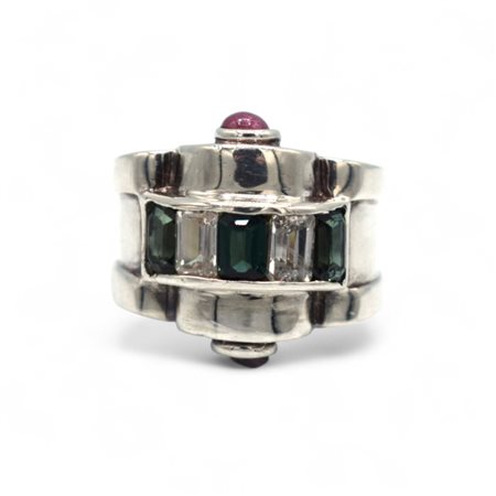 Anello in argento 925 e pietre Misura 17 Gr.13.39