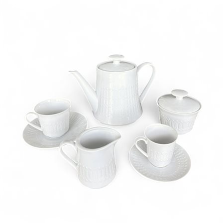 Parte di servito da te e caffè in porcellana bianca, Bavaria composto da:...