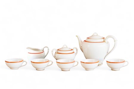 Servito da tè in porcellana bianca, Richard Ginori Anni Quaranta realizzato...