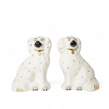 Coppia di cani in ceramica Staffordshire Inghilterra H cm 20