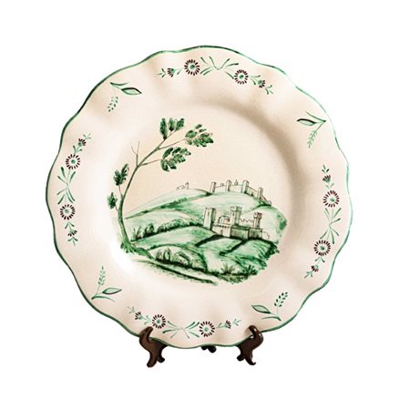 Piatto in maiolica Siena, 1960 dipinto in stile Settecentesco con...