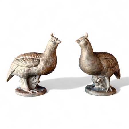 Due pavoncelle in gres Altezza cm 23