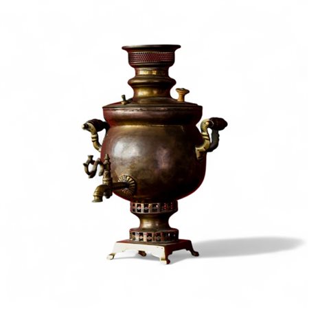 Samovar in ottone XIX secolo Altezza cm 40