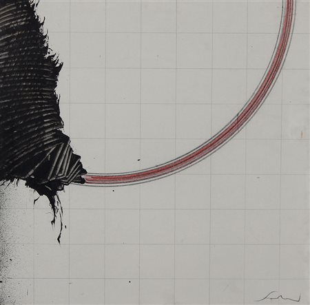 Scanavino Emilio Acrilico 14, 1974 tecnica mista su cartoncino, cm. 44x44...