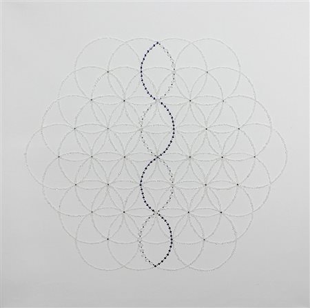 Zanuso Giorgia Genesi, 2015 applicazioni di pietre e metallo su tela, cm....