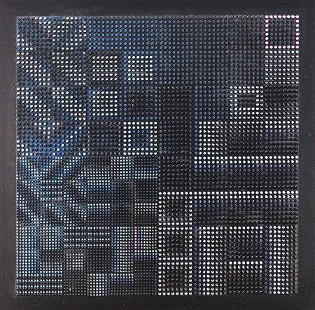 Costalonga Franco GLNNB, 1991 cilindretti e acrilico su tavola, cm. 58x58...