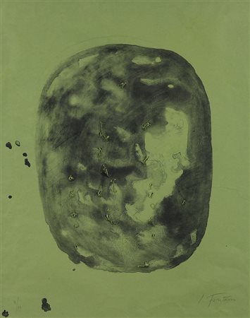 Fontana Lucio Vite, 1968 acquaforte, acquatinta e buchi su carta, cm. 64x48,...