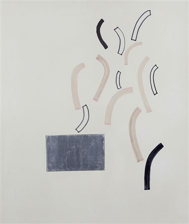 Vermi Arturo Senza titolo, 1968 tecnica mista e tassello di legno incassato...